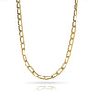 flat link yellow gold chain made in Italy