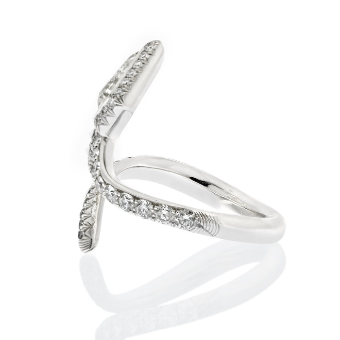 Custom Made Ladies Serpent Diamond Platinum Ring
