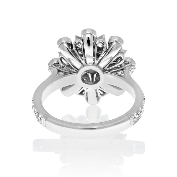 Handmade Platinum Ladies Diamond Snowflake Ring