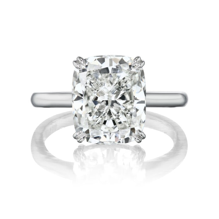 Classic Cushion Cut Solitaire Diamond Engagement Ring