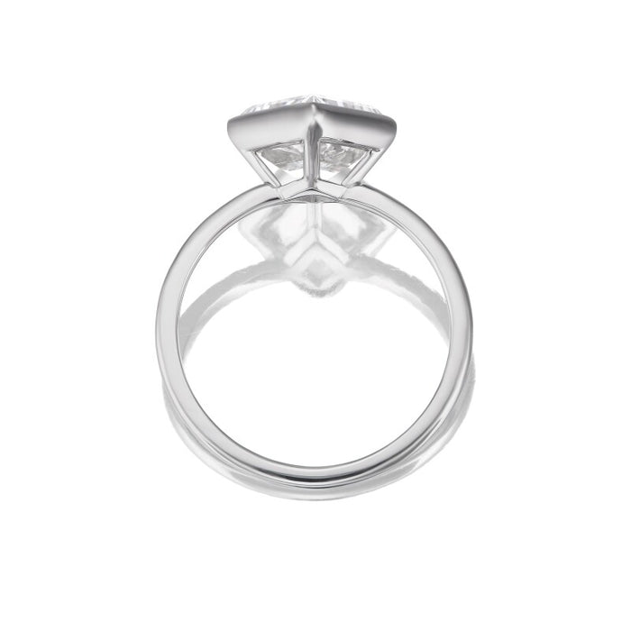 Bezel Set Lozenge Diamond Engagement Ring