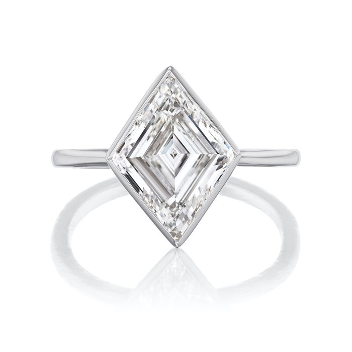 Bezel Set Lozenge Diamond Engagement Ring