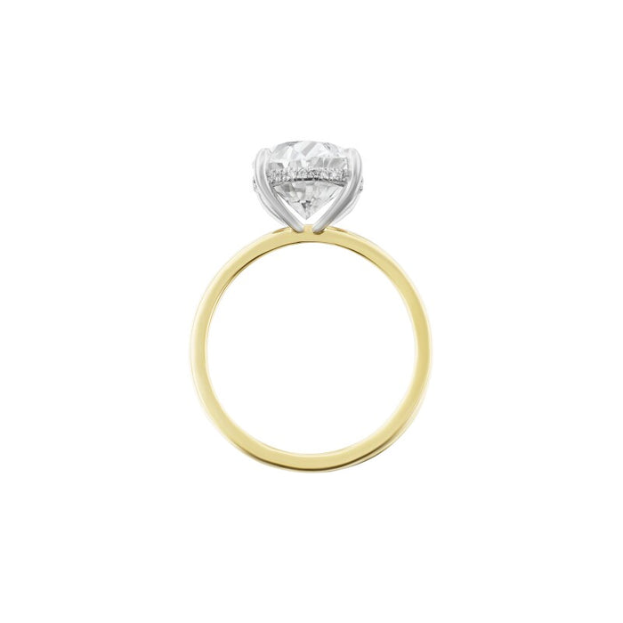 Oval Cut Diamond Engagement Ring With Hidden Diamond Halo