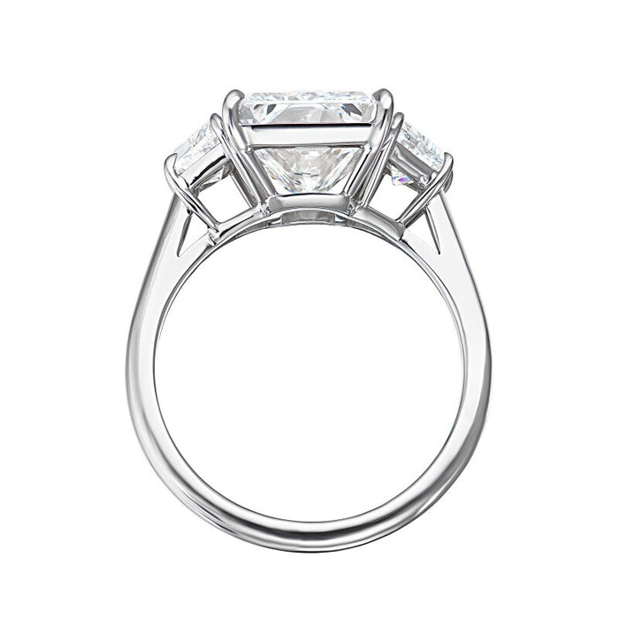 Radiant Cut Three Stone Diamond Engagement Ring