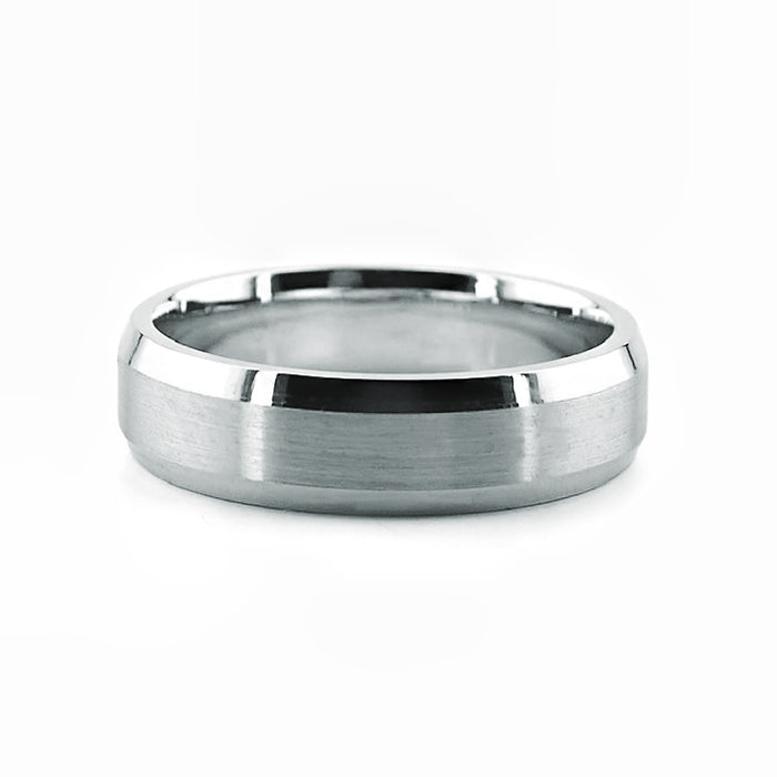 Handmade Matte Finish With Beveled Edges Men's Wedding Band