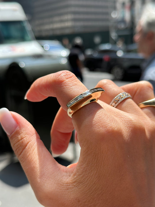 18K Yellow Gold Sculptural Mohawk-Style Diamond Cocktail Ring