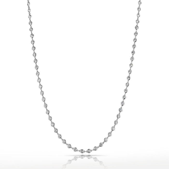 18K White Gold 7.50cttw Diamonds By The Yard Necklace