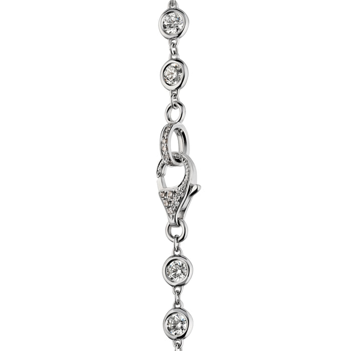 18K White Gold 6.50cttw Diamonds By The Yard Necklace