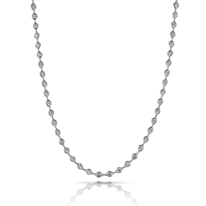 18K White Gold 6.50cttw Diamonds By The Yard Necklace