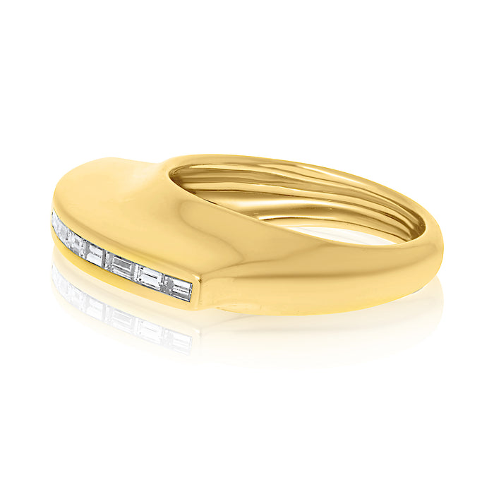 18K Yellow Gold Sculptural Mohawk-Style Diamond Cocktail Ring