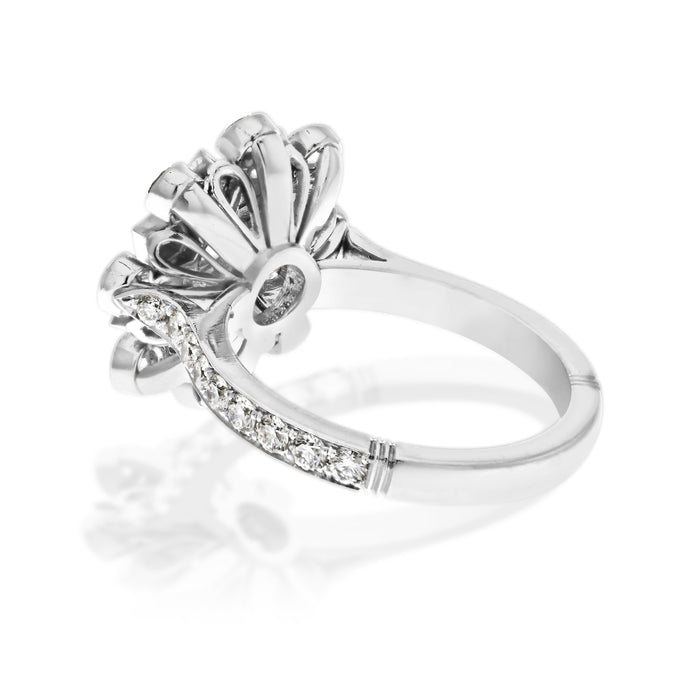 Handmade Platinum Ladies Diamond Snowflake Ring