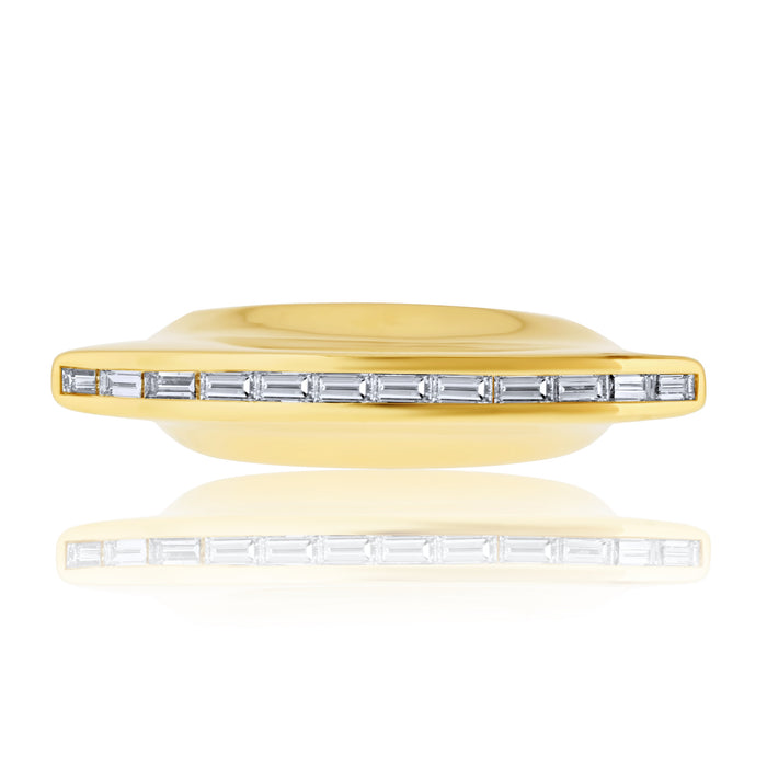 18K Yellow Gold Sculptural Mohawk-Style Diamond Cocktail Ring