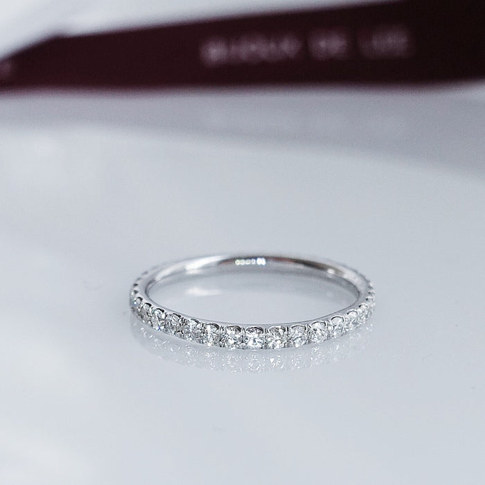 Handmade 1.5mm Scoop Pave Diamond Wedding Band