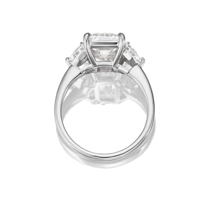 Classic Emerald Cut Three Stone Diamond Engagement Ring