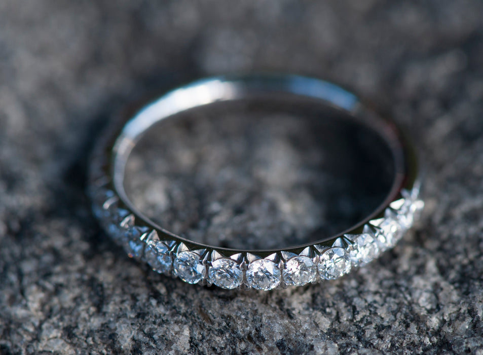 Handmade French Pave Diamond Wedding Band