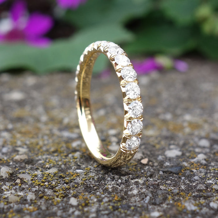 Handmade French Pave 2.7mm Diamond Wedding Band