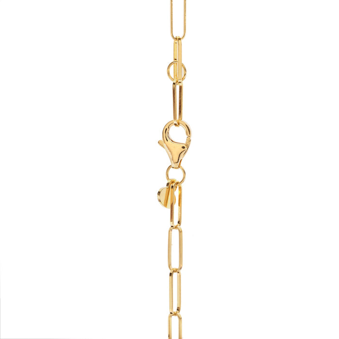 "Chic Paper Clip" 18K Yellow Gold 30 Inch Chain